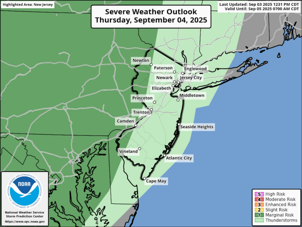 N.J. weather: Showers, thunderstorms in forecast as September warmup continues