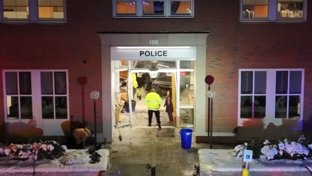 Man who crashed car into Massachusetts police station wanted 'suicide by cop'