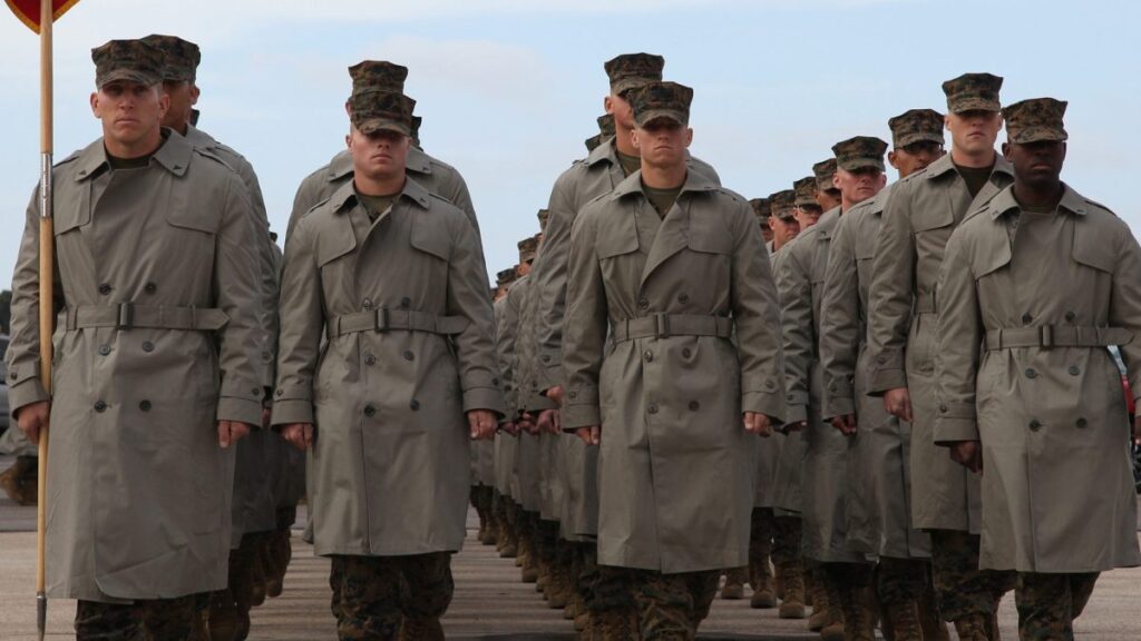 Marines suspend all-weather trench coat that ‘bleeds’ orange