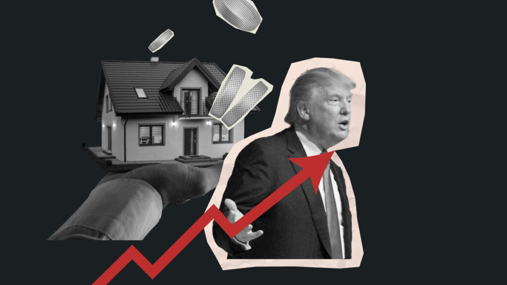 Trump house up arrow money