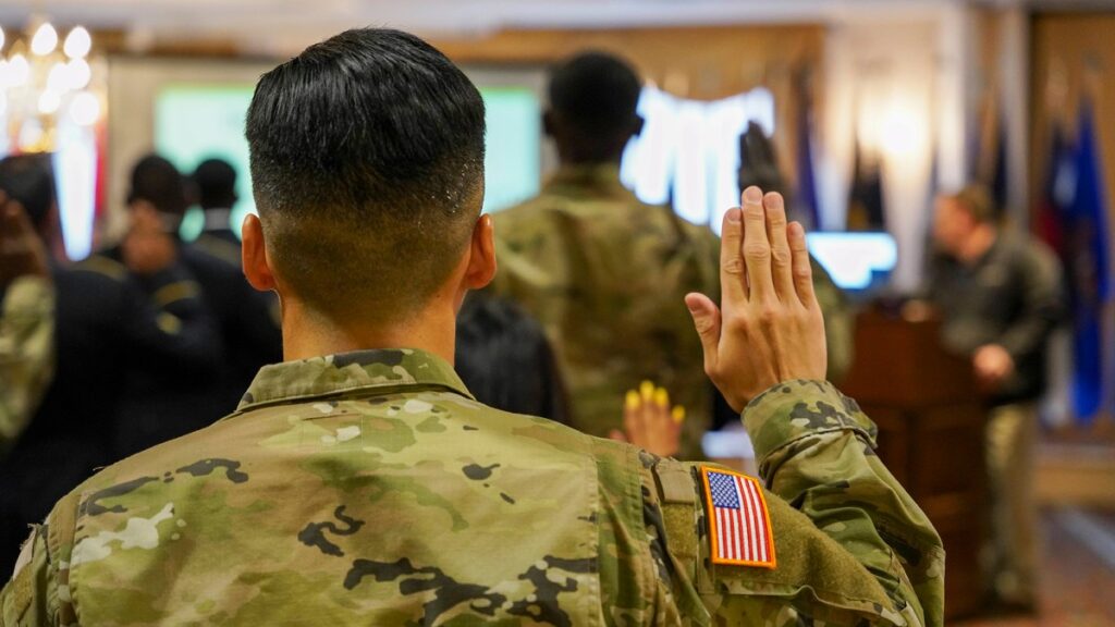 Recruiter tells students enlisting can help their parents stay in US
