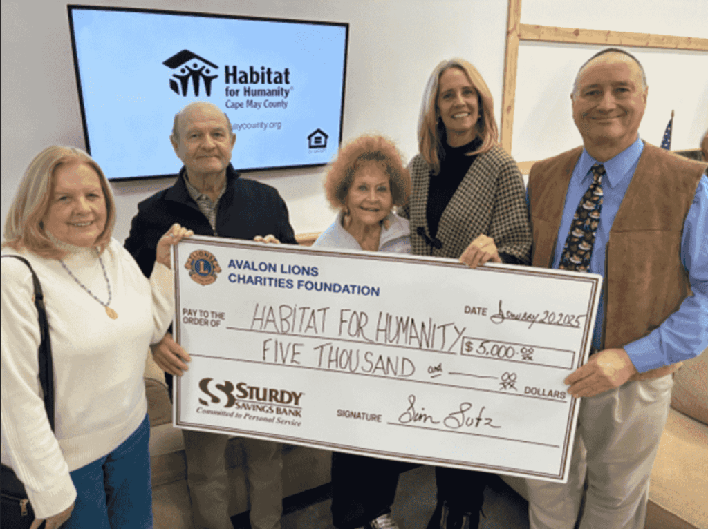 Avalon Lions Help Habitat With a $5,000 Check 