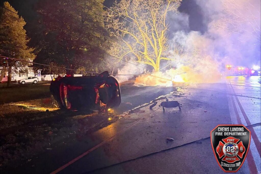 Blackwood crash sparks fire, power outage and DWI arrest