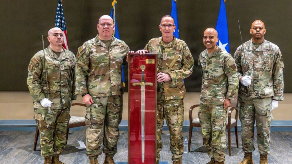 Air Force Reserve Command chief honored with massive sword