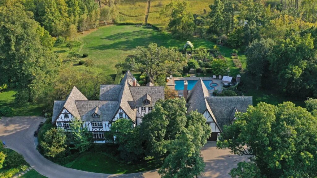 Historic Tudor Estate With English Gardens and Prairie Views Lists for $4.7 Million Near Chicago