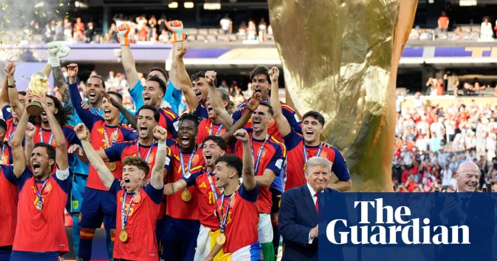 Donald Trump and Gianni Infantino booed before US president attempts to crash Spain celebrations | World Cup 2026 Donald Trump and Gianni Infantino booed before US president attempts to crash Spain celebrations | World Cup 2026