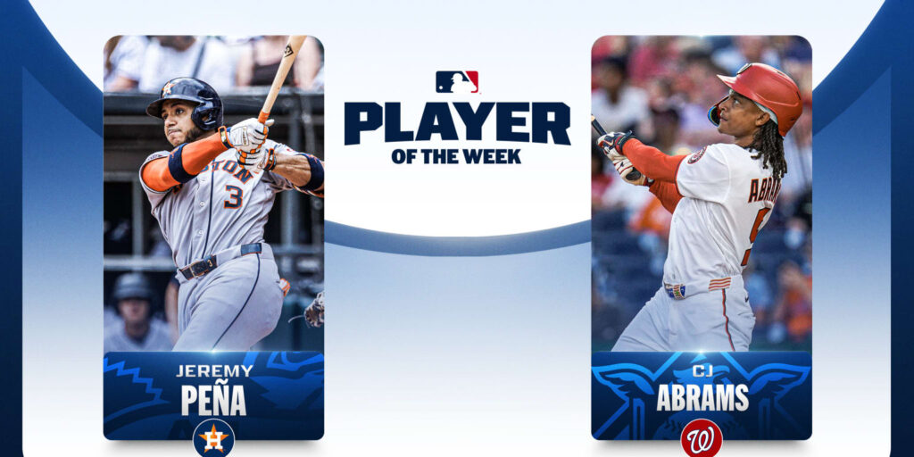 Jeremy Peña, CJ Abrams named Players of the Week