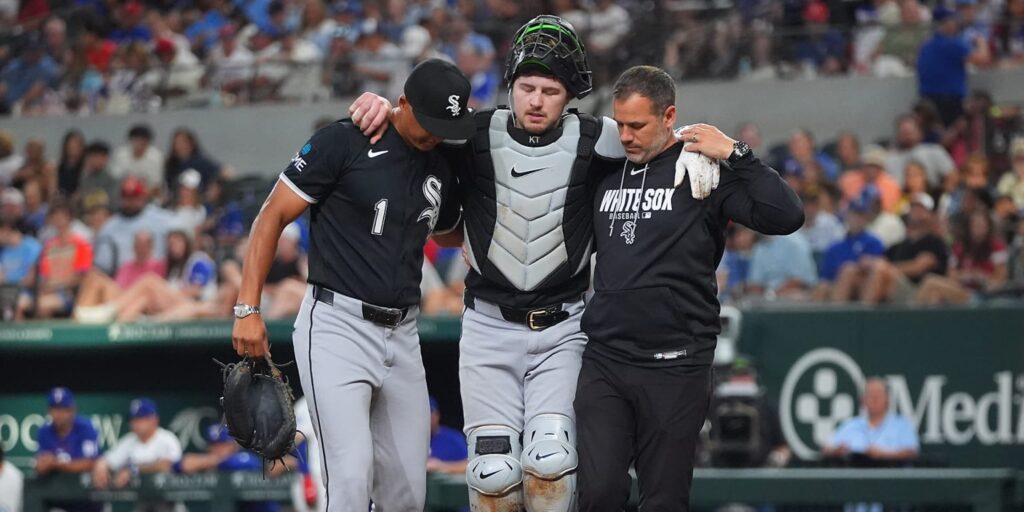 Kyle Teel exits game vs. Rangers with injury Kyle Teel exits game vs. Rangers with injury