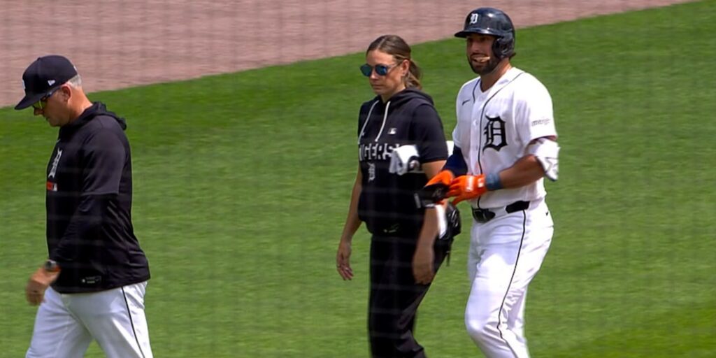 Matt Vierling exits Tigers' game early