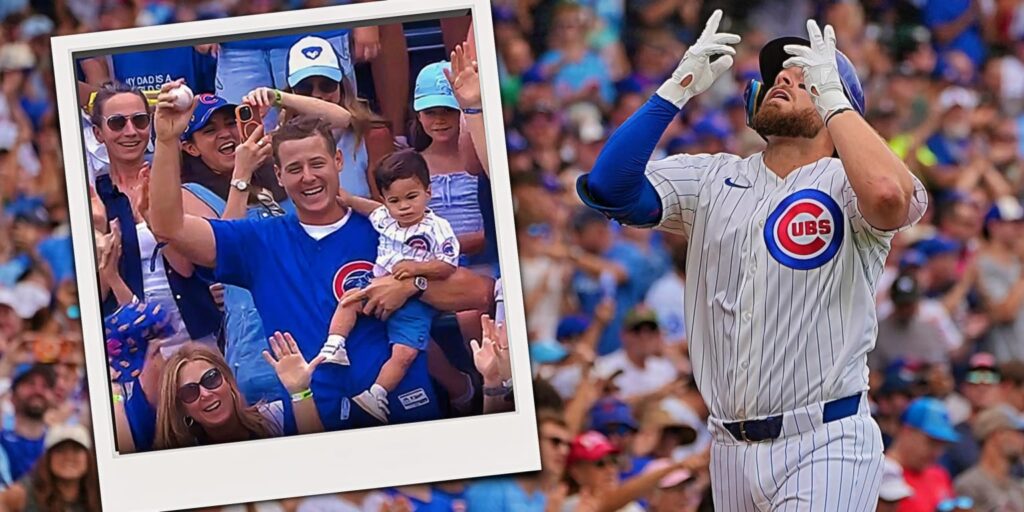 Michael Busch hits home run to Anthony Rizzo during Cubs game Michael Busch hits home run to Anthony Rizzo during Cubs game