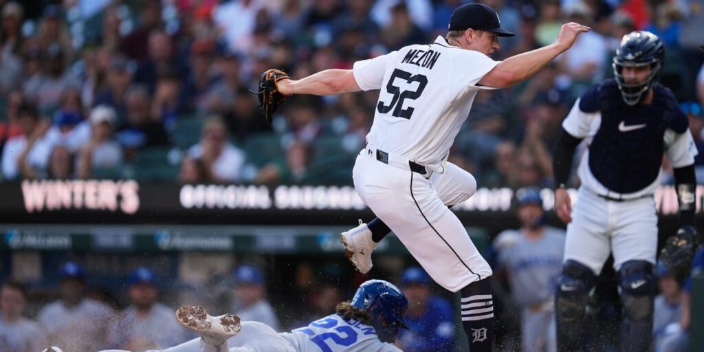 Tigers record out at the plate on dropped third strike
