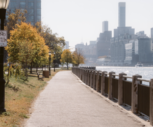 Where to Eat Outdoors with Kids in Hoboken, New Jersey waterfront walkway
