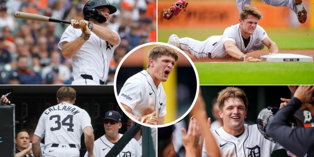 Brett Callahan hits 2-run triple on first pitch of his first at-bat in MLB debut with Tigers