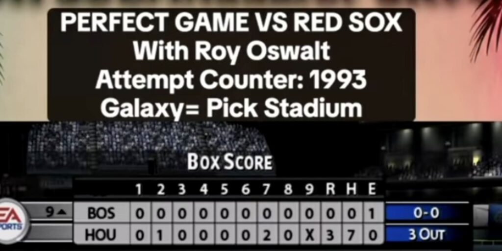Jay Lucarelli pitches Roy Oswalt perfect game in MVP 2005