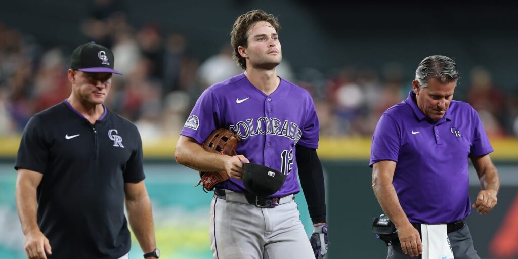 Kyle Karros exits game after infield collision