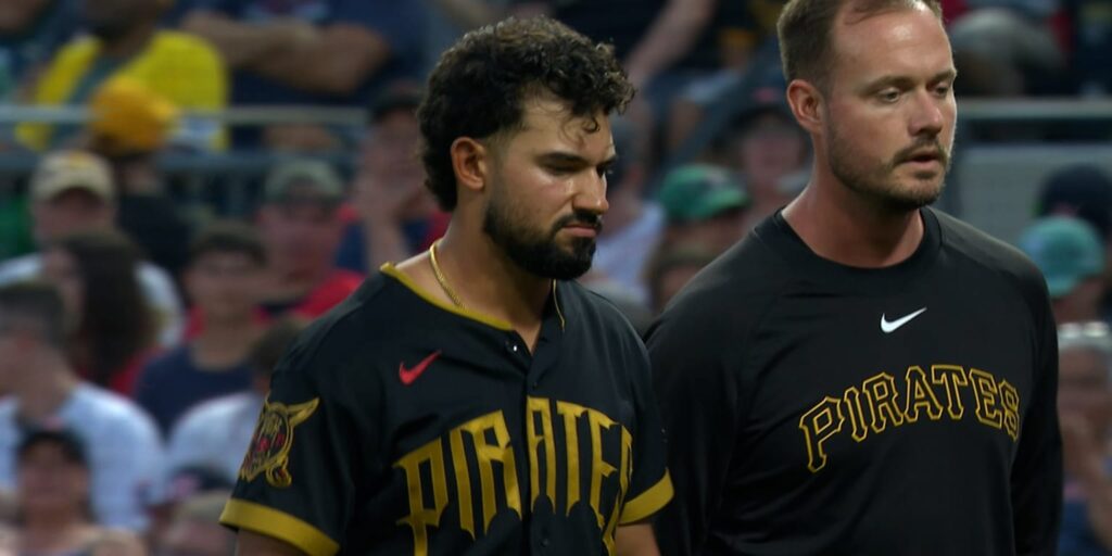 Nick Gonzales exits Pirates' game early after hit-by-pitch to helmet
