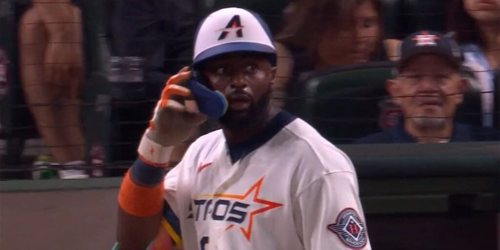 Taylor Trammell does home run trot despite Myles Straw making leaping out Taylor Trammell does home run trot despite Myles Straw making leaping out