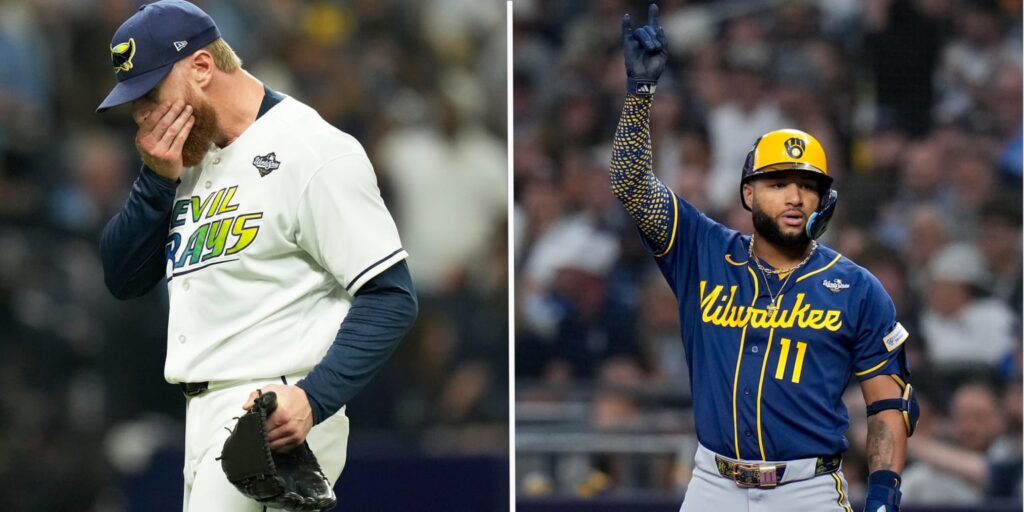 Rays allow eight runs to Brewers in fifth inning of World Series Game 3