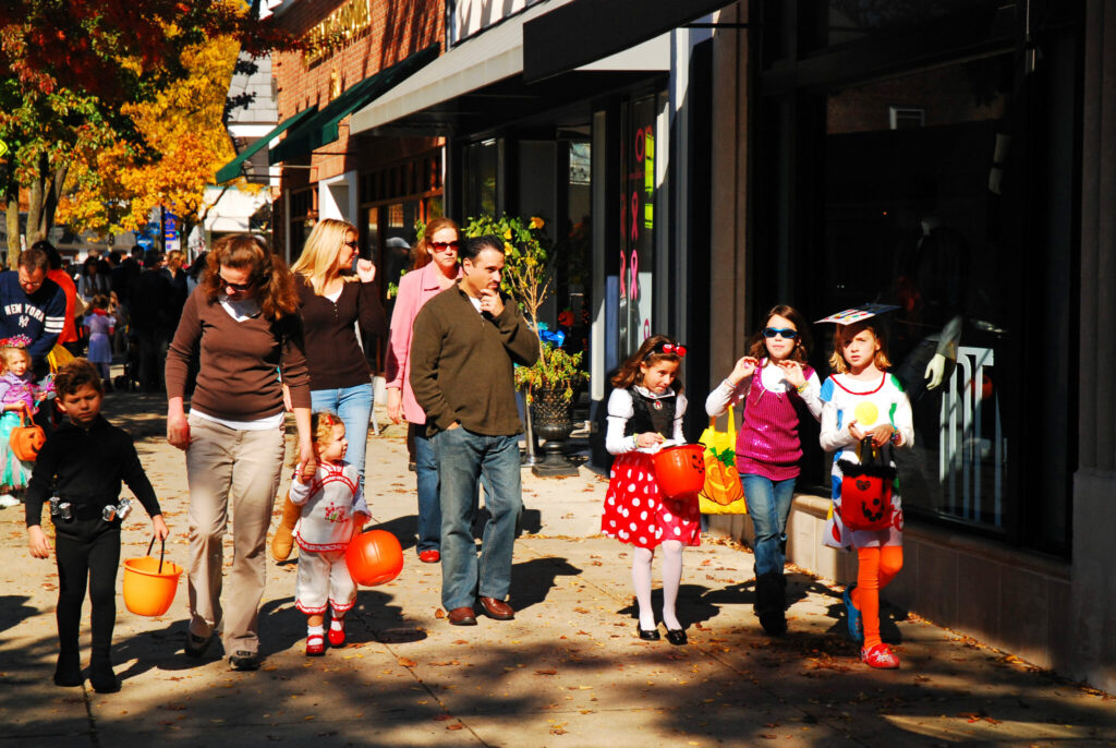 Trick-or-treaters in Westfield, NJ